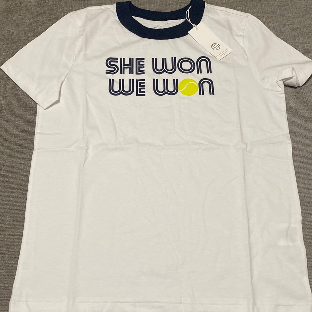 TORY SPORT “SHE WON WE WON” SHIRT “BATTLE OF THE SEXES” NEVER WORN-WITH TAGS!